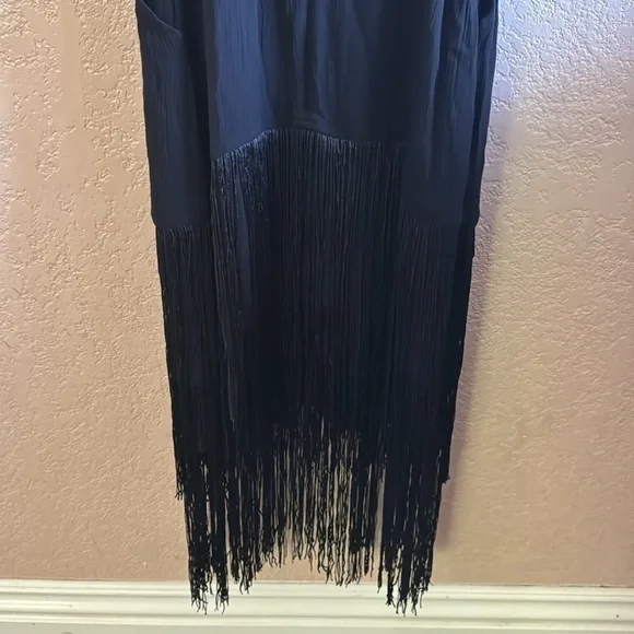IDYLLWIND By Miranda Lambert Womens XS Black Fringe Embroidered Sleeveless Dress - Picture 6 of 6